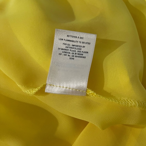 HD in Paris for Anthropologie Yellow Pleated One Shoulder Dress S Wedding Party - Picture 16 of 16